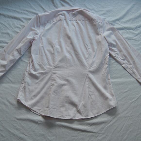 Lauren Ralph Lauren Pink and White Striped Long Sleeve Button Up Medium - Picture 6 of 9